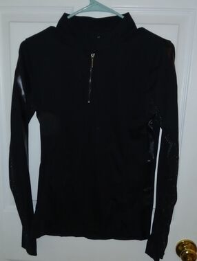 Black V-Neck Half-Zip Women's Sweater
